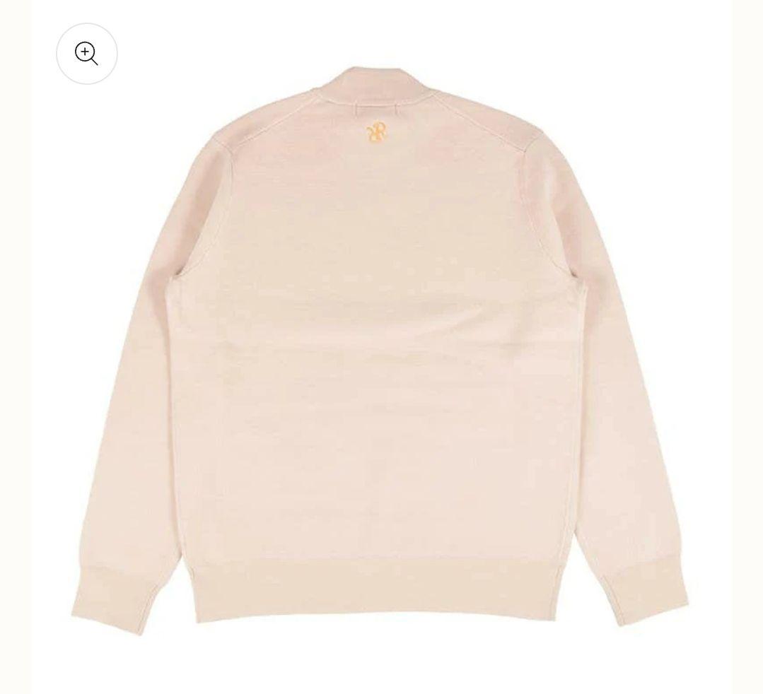 Resurrection☆ロゴジャガードモックネックニットメンズLベージュ×黄