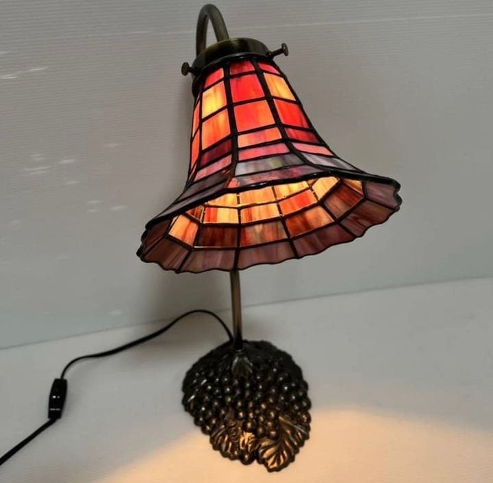 美品 ステンドグラス アンティークランプ ガラスランプ