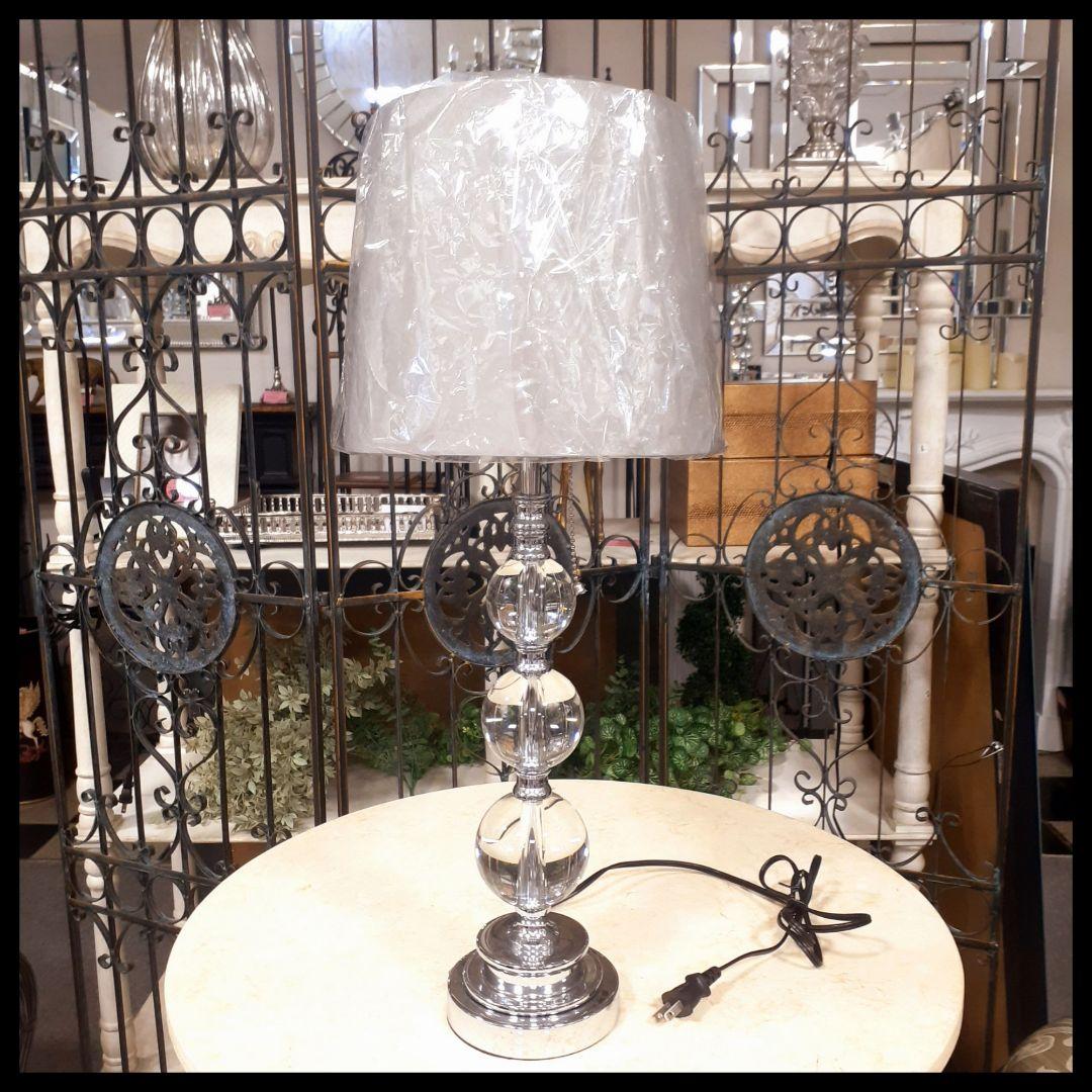 輸入雑貨　北欧　『球体ガラス・シェードランプ』　卓上　グレー