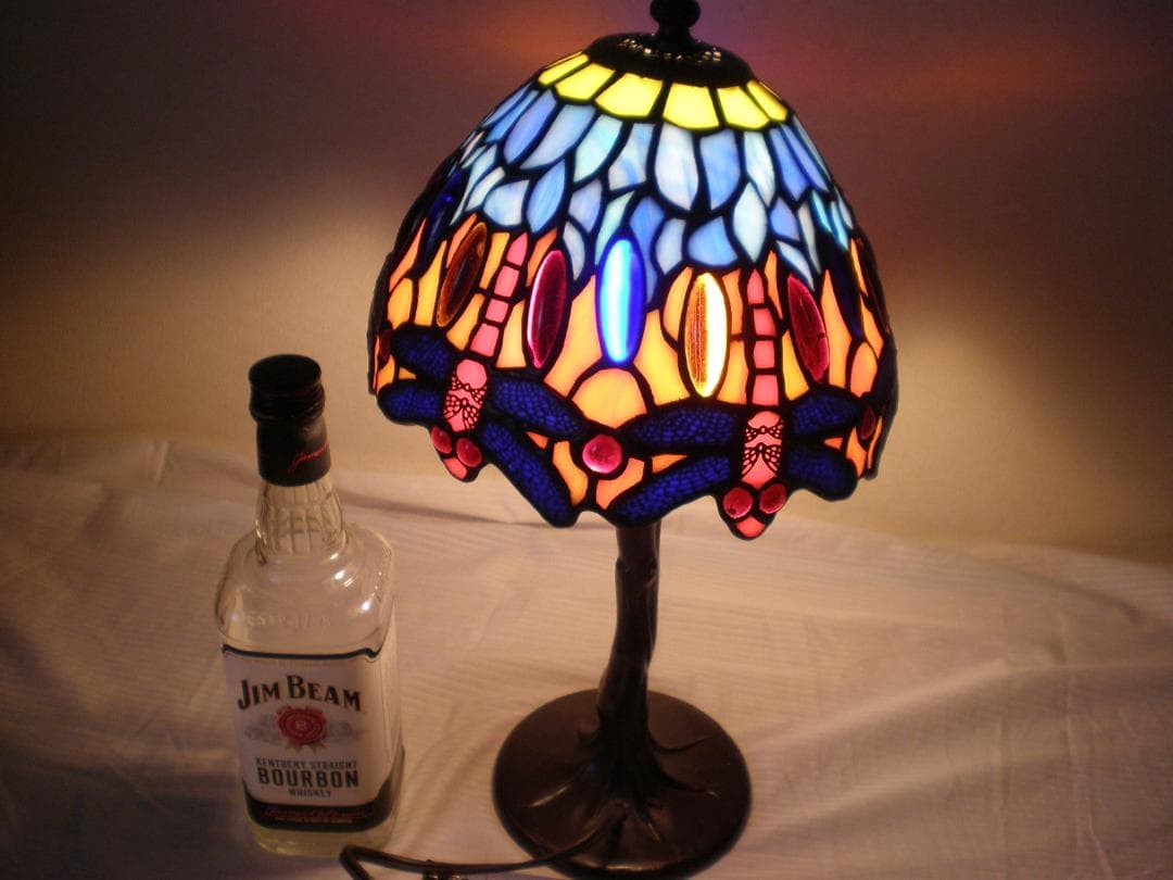 小型ステンドグラス ランプ　トンボ ドラゴンフライ