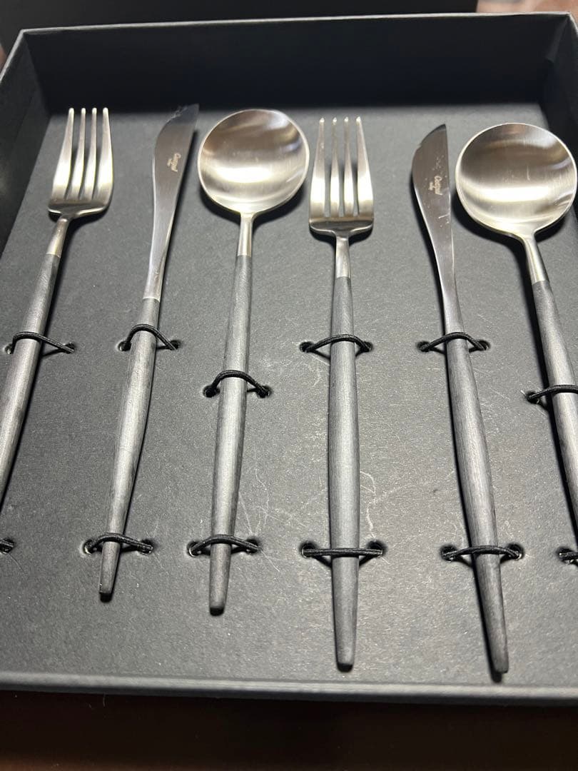 クチポール GOA カトラリーセット 6本 ブラック シルバー 箱付 未使用