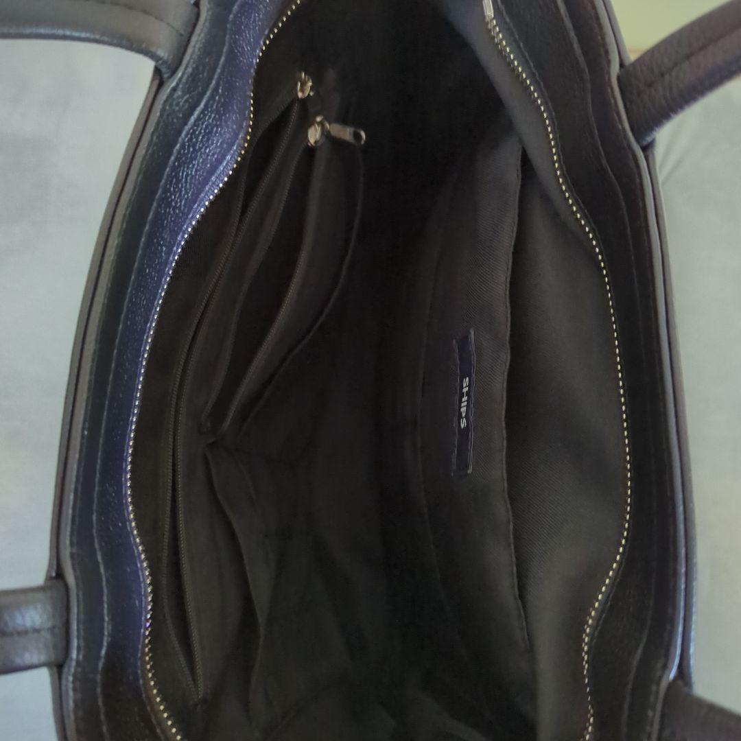 美品！　SHIPS　スマートレザーヴァーティカルトートバッグ