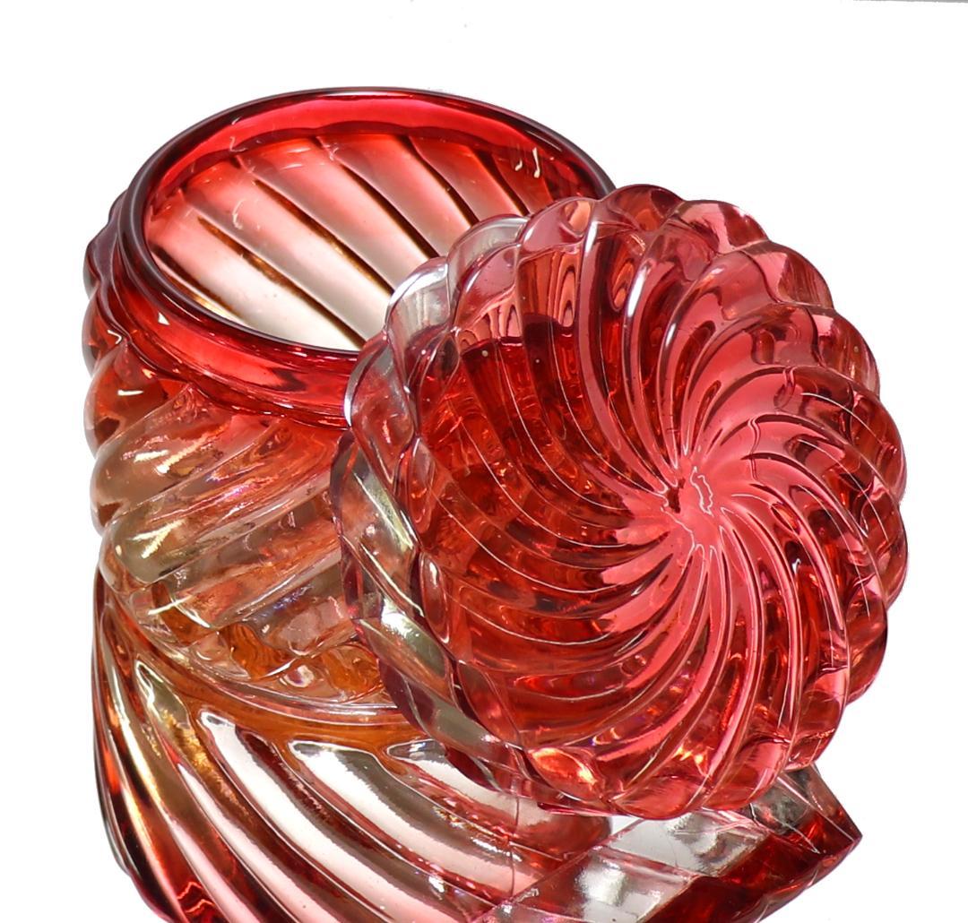 オールド・バカラ 珍品 レアサイズ バンブー ローズ 大型蓋物 クリスタルガラス