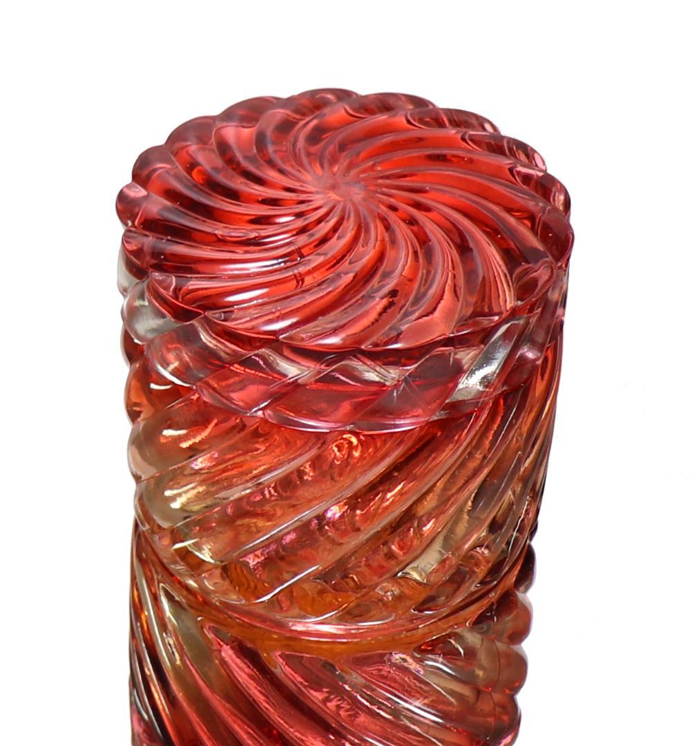 オールド・バカラ 珍品 レアサイズ バンブー ローズ 大型蓋物 クリスタルガラス