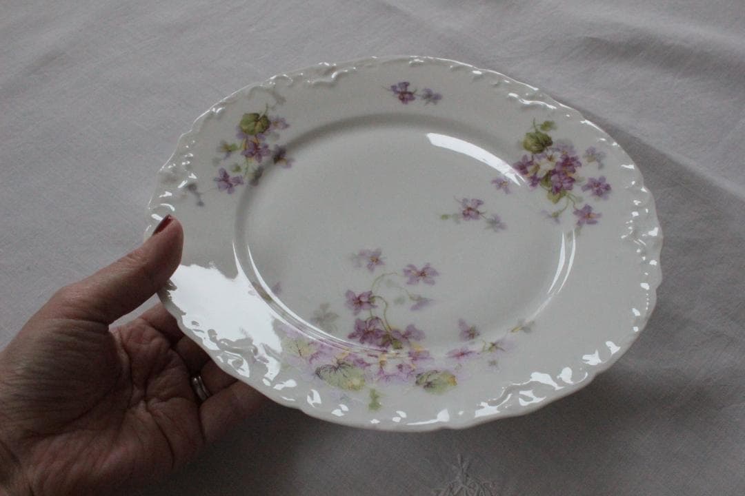 maman様2枚おまとめ　Limoges【リモージュ】スミレのデザートプレート