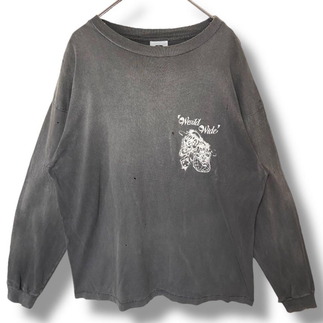 【希少XL・入手困難コラボ】セントマイケル × ボーンレイズド ロンT 炭黒