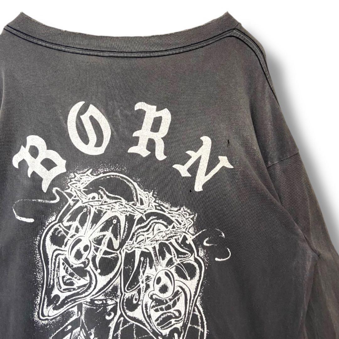 【希少XL・入手困難コラボ】セントマイケル × ボーンレイズド ロンT 炭黒