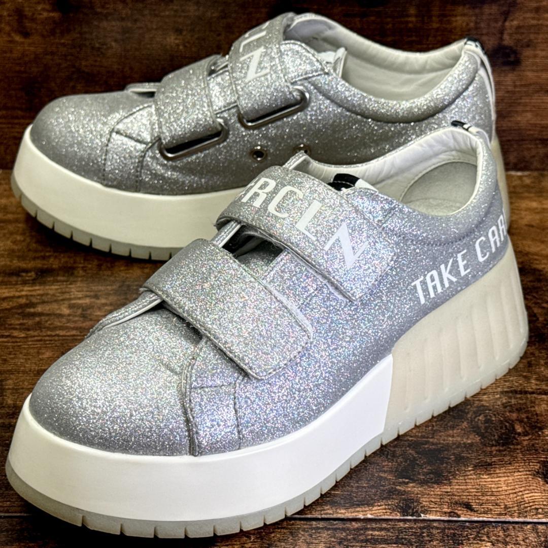 ☆即発 RUCOLINE シルバー グリッター プラットフォーム スニーカー厚底