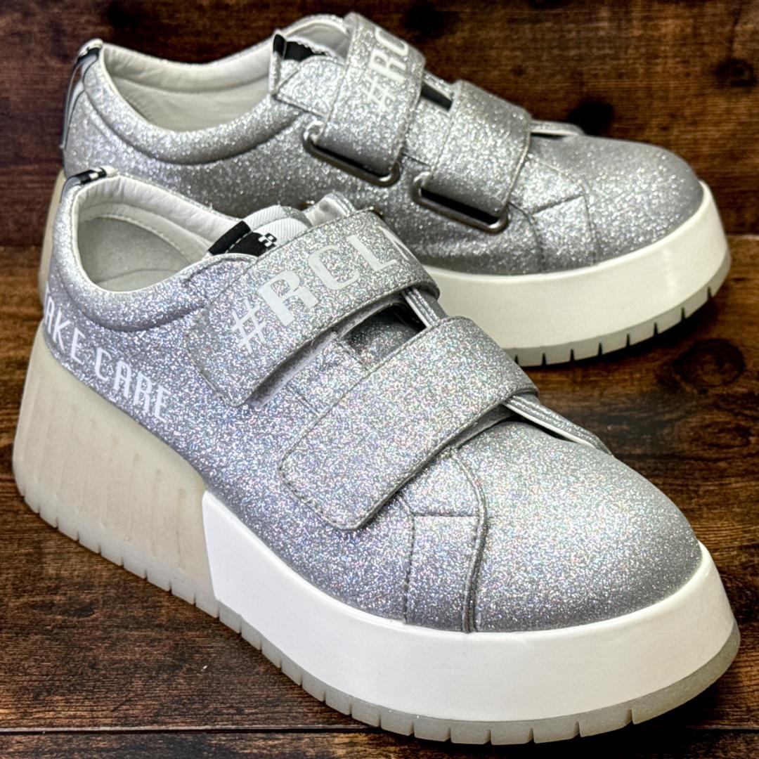 ☆即発 RUCOLINE シルバー グリッター プラットフォーム スニーカー厚底