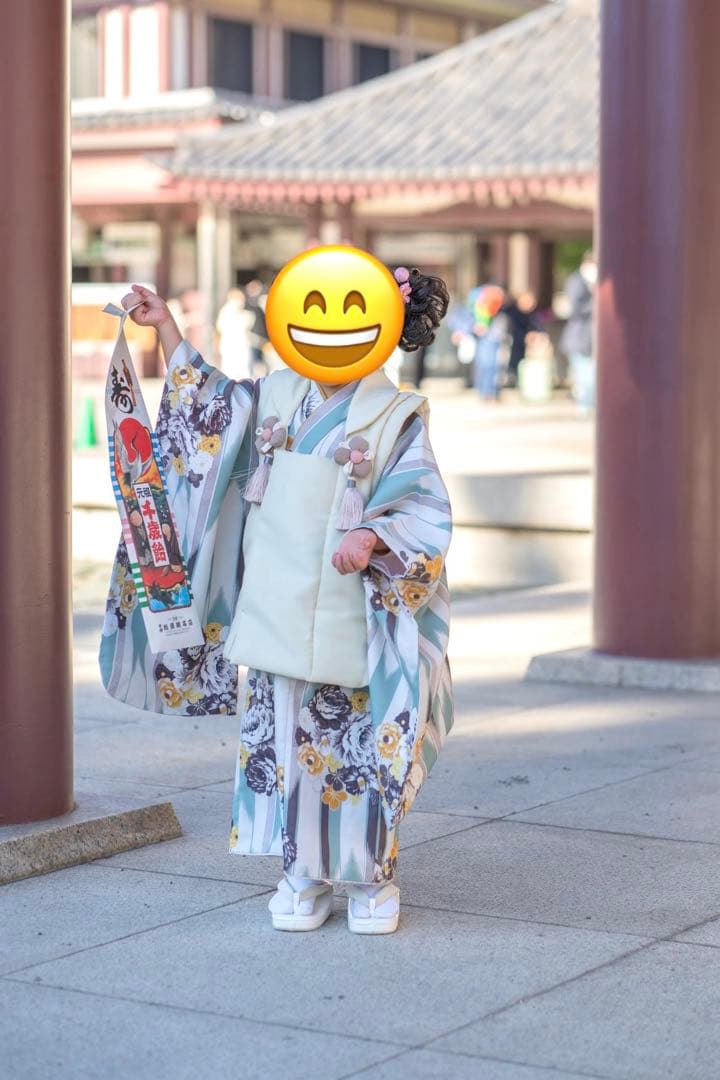 七五三 着物セット クリーム色 草履付き