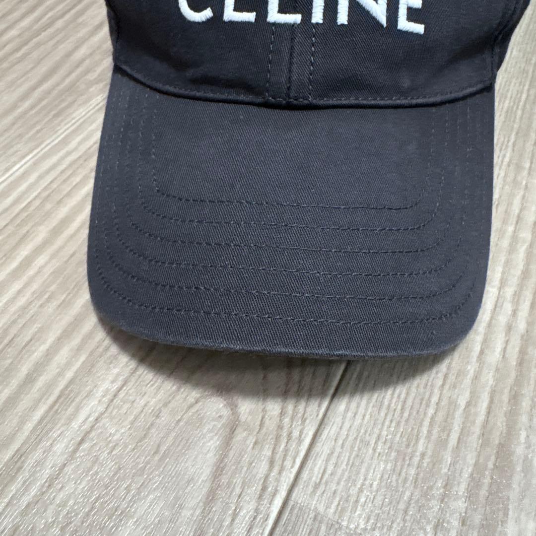 CELINE ブラック ベースボールキャップ　M