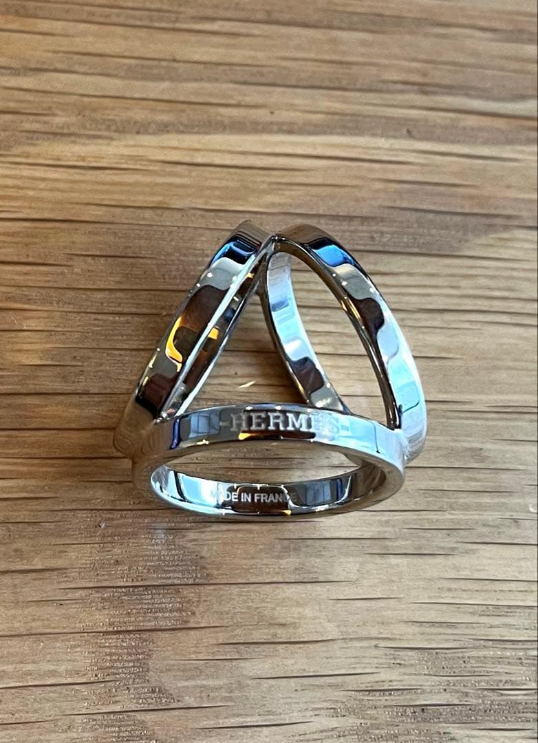 【美品】エルメス トリオ スカーフリング アクセサリー シルバー