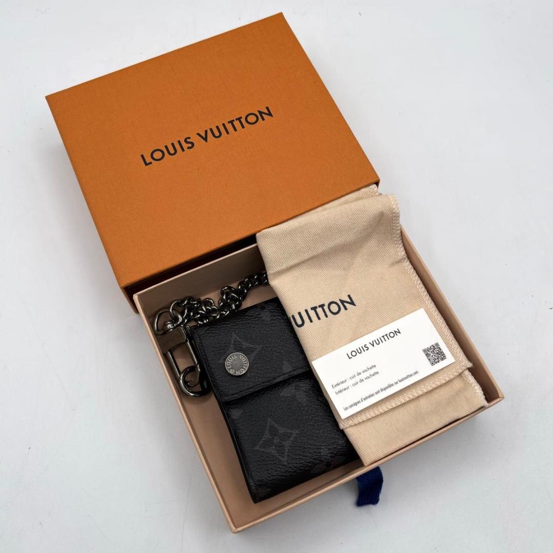 未使用級 ルイヴィトン モノグラム エクリプス チェーン コンパクト ウォレット
