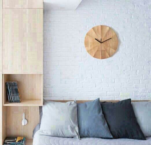 新品 無音壁掛け時計 ウェイブウッドモダン北欧H2