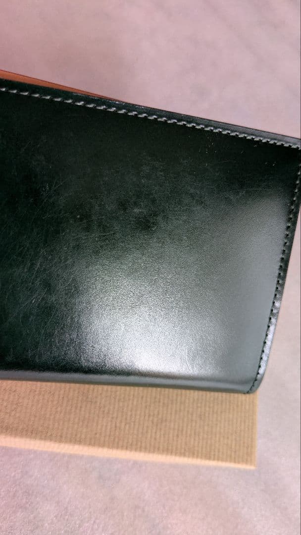 ganzo　コードバン ファスナー小銭入れ付き長財布　ダークグリーン