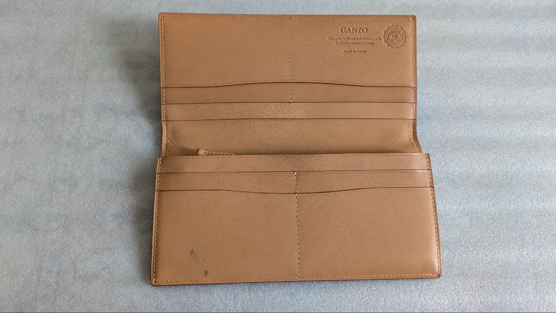 ganzo　コードバン ファスナー小銭入れ付き長財布　ダークグリーン