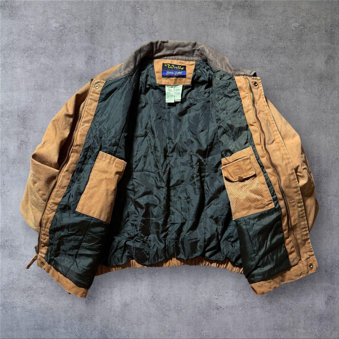 みやっしゅ1883 古着00年代Wallsダックジャケット刺繍ロゴ中綿フェ