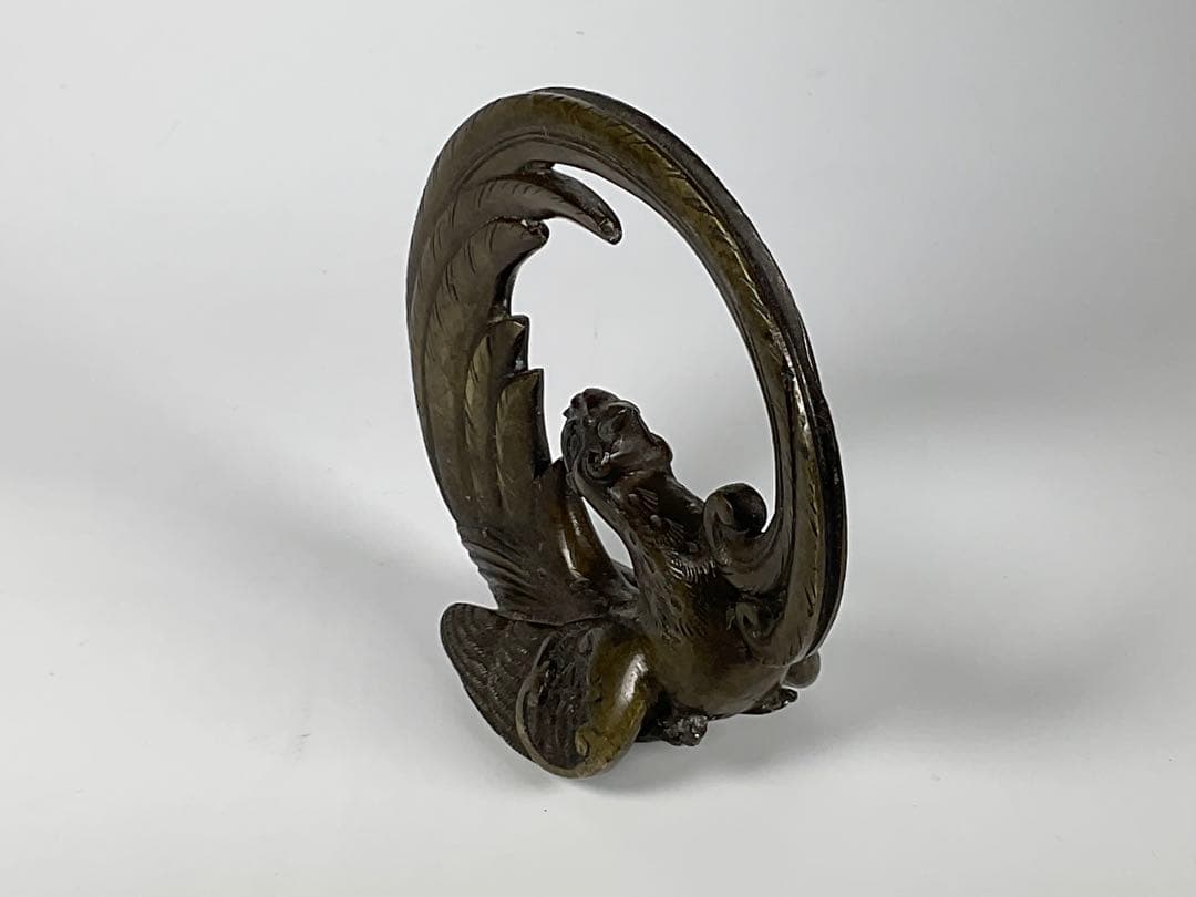 古銅　亀・鳳凰　中国古玩　銅製置物　２点