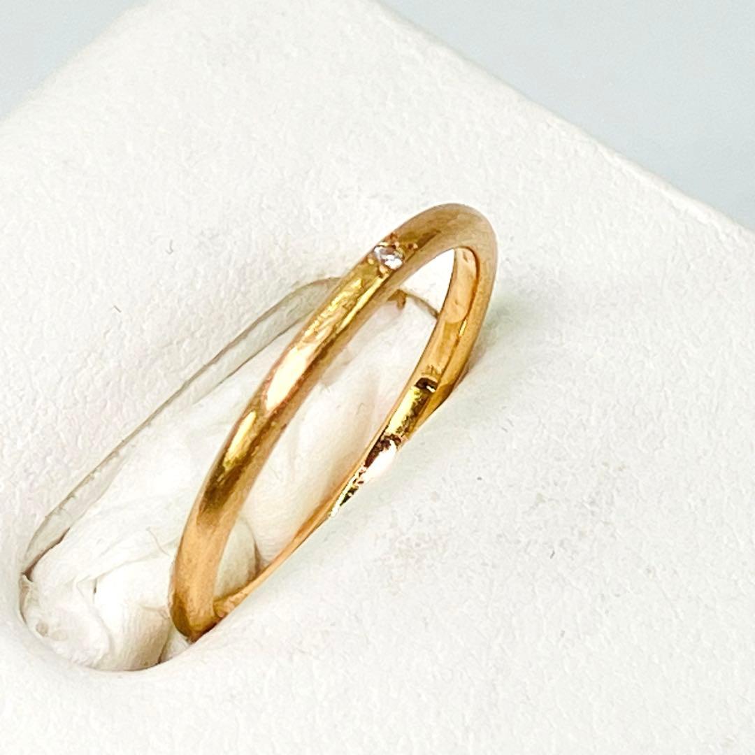 ☆のん☆のん☆ アガット K10 ダイヤモンド付リング D:0.005ct