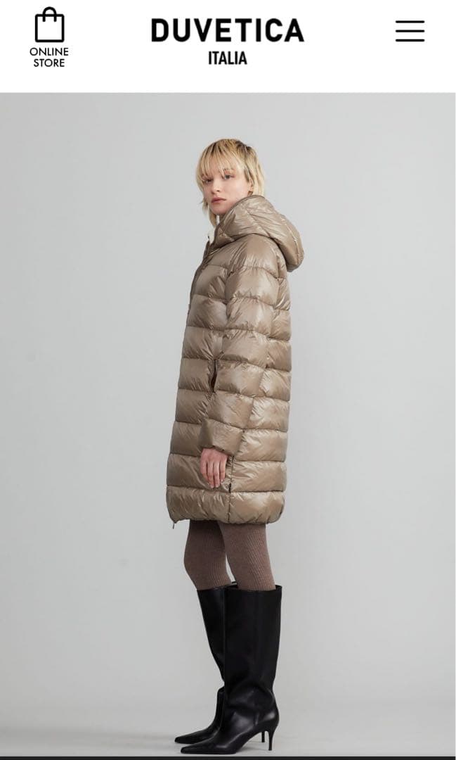 DUVETICA フード付きダウンジャケット 42 ブラック