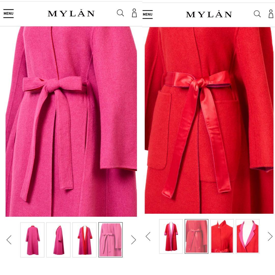 未使用 定価28万 マイラン カシミヤ100% リバーシブルコート 超軽量