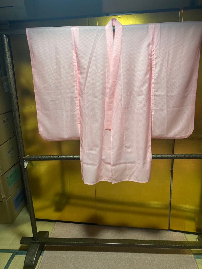 四つ身　着物　七五三　七歳　正絹　綸子　青