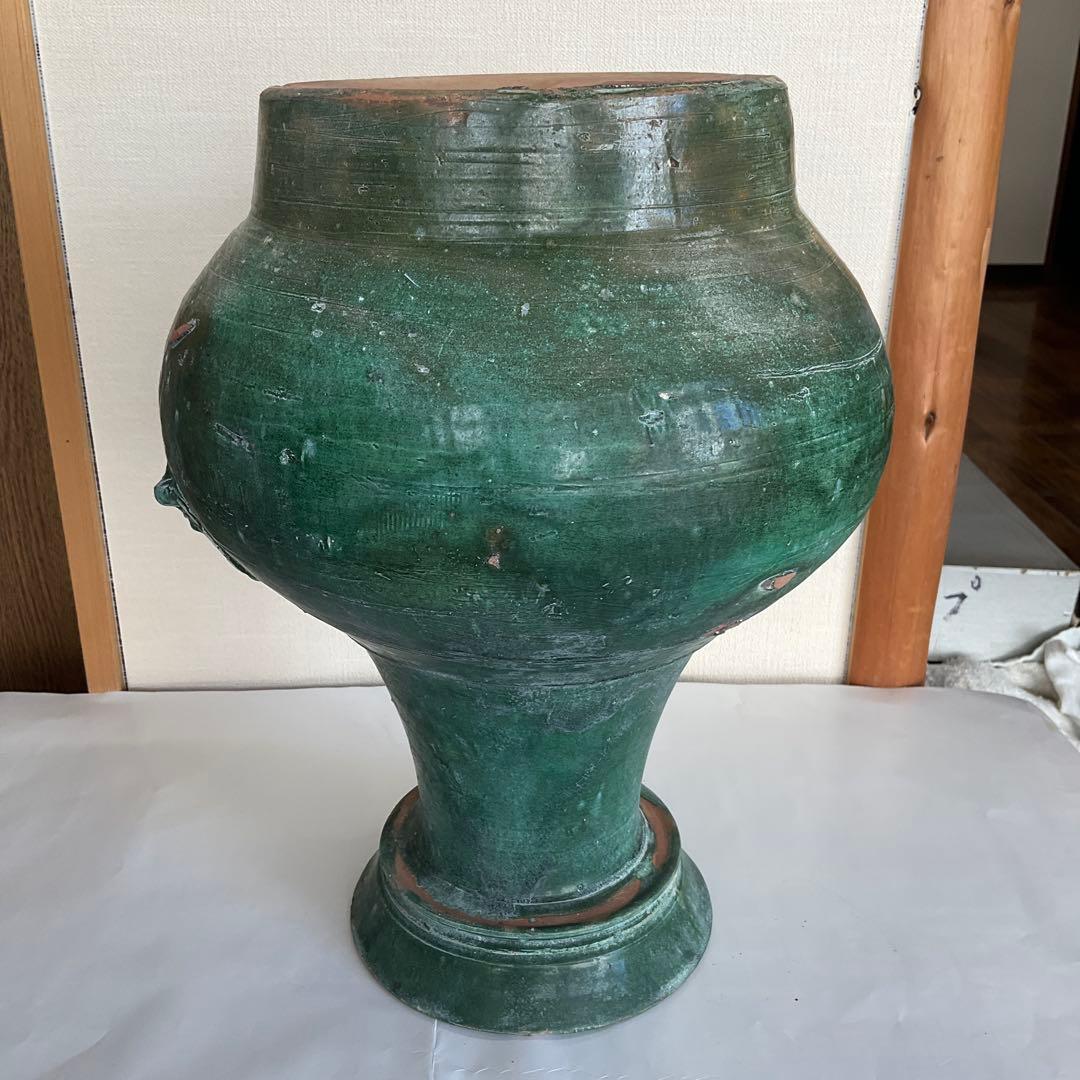 中国　漢緑釉獸面壺　後漢時代(2世紀頃)