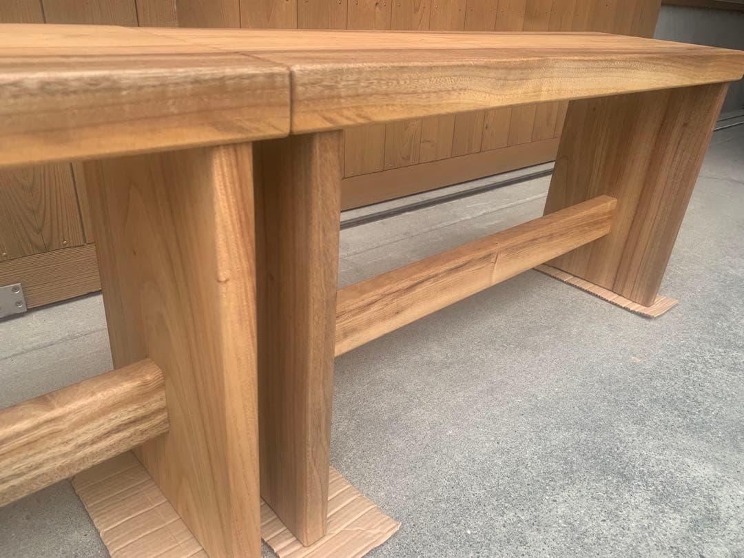 ☆ゆかり☆ 楠ベンチ＊補強貫有(2台)オーダー製作○確認