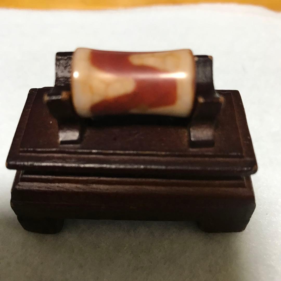 超激レア珍品‼︎ 赤龍紋　虎牙天珠　珍品　鼓型