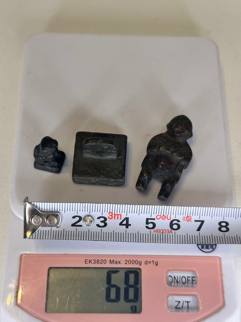 中国 銅製 置物 印章 三点セット