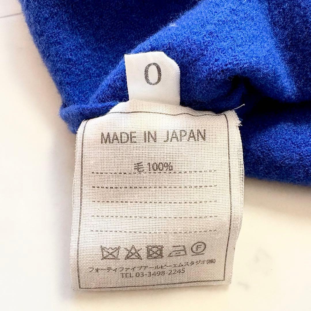 美品 45R 近年 縮絨ウール フロートニット タートルネック ロイヤルブルー