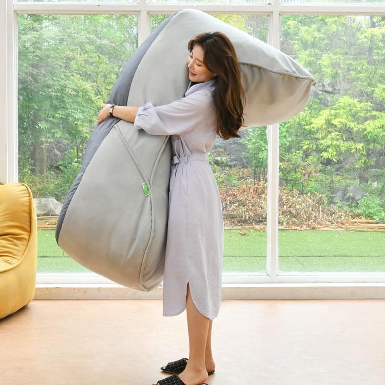 ゆったりビーズクッション カバー(カラー：ライトグレー)