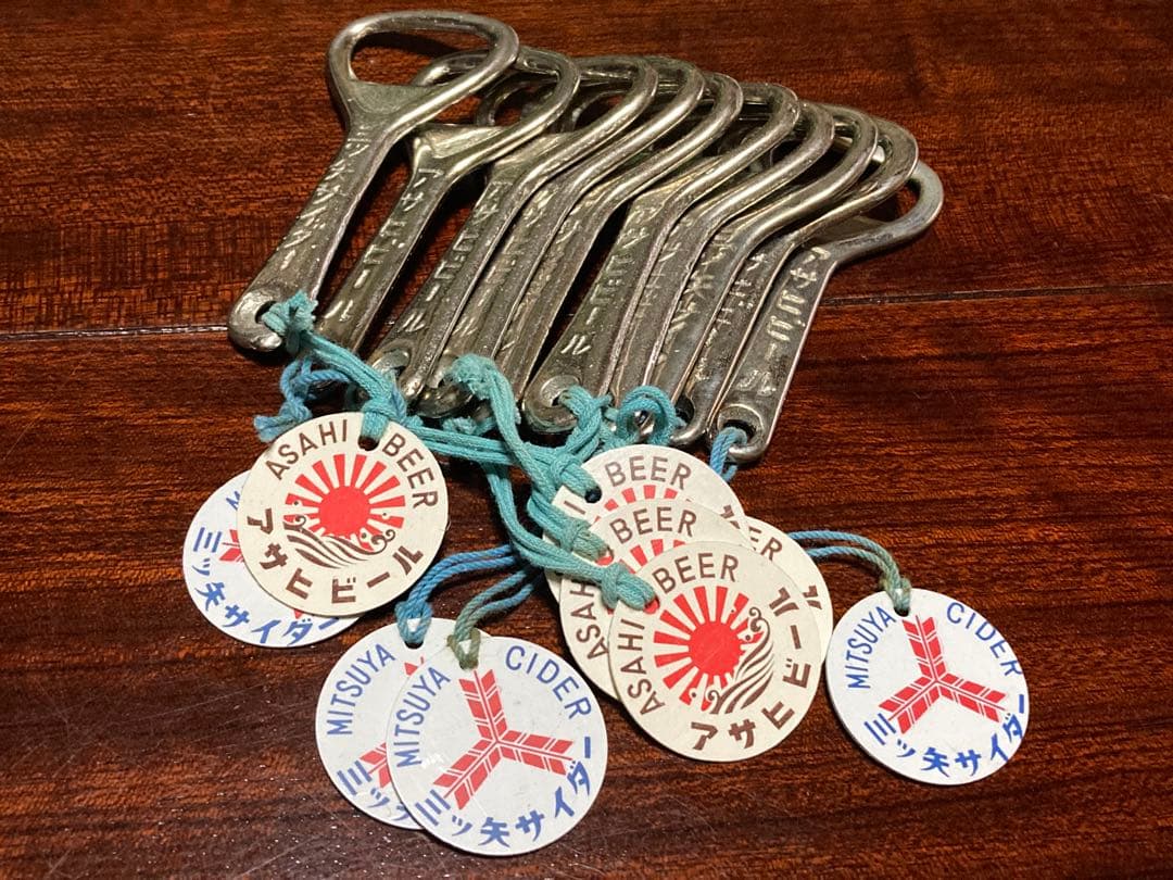 昭和時代 朝日麦酒株式会社 栓抜き アサヒビール 三ツ矢サイダー 10本入り