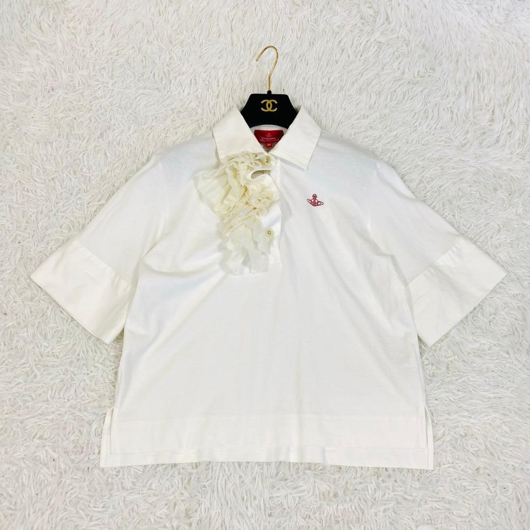 希少✨ヴィヴィアンウエストウッド フリルシャツ アシンメトリーオーブ刺繍