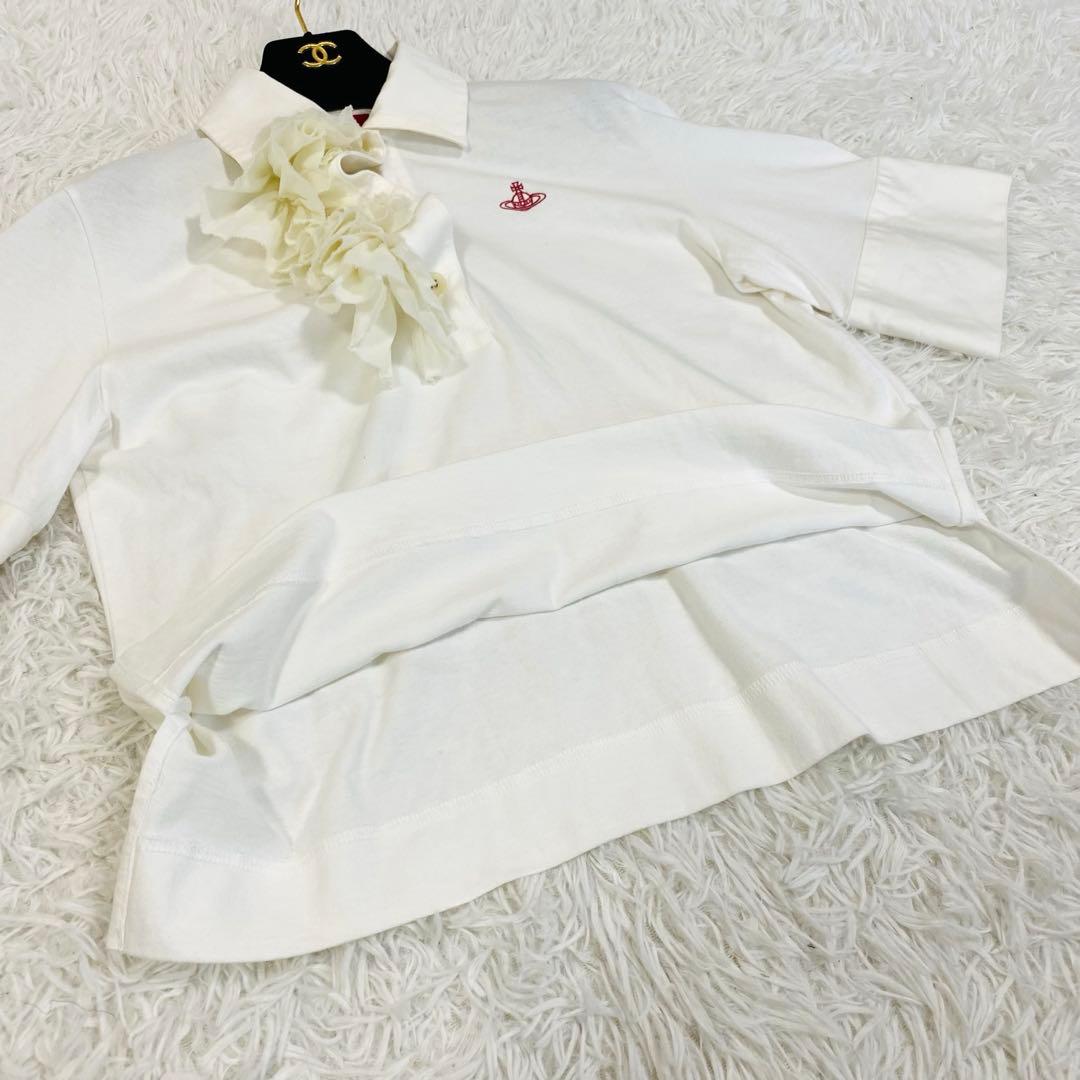 希少✨ヴィヴィアンウエストウッド フリルシャツ アシンメトリーオーブ刺繍