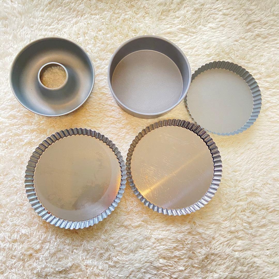 【ケーキshop】5点セット（タルト型、スポンジケーキ型、エンゼル型）