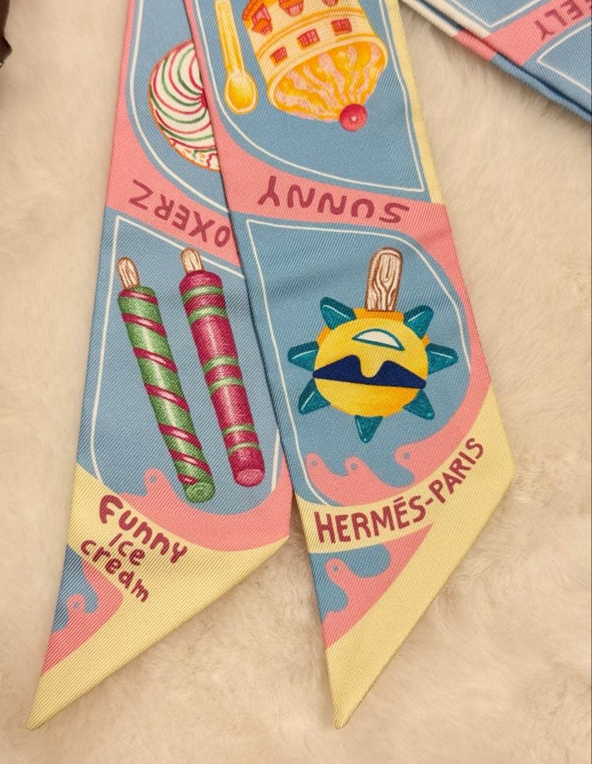 エルメス HERMES ツイリー FUNNY ICE CREAM マルチカラー