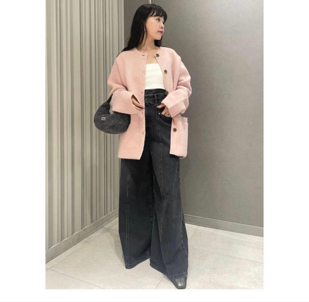 FRAY.ID ダブルフェイスコーディガン ピンク