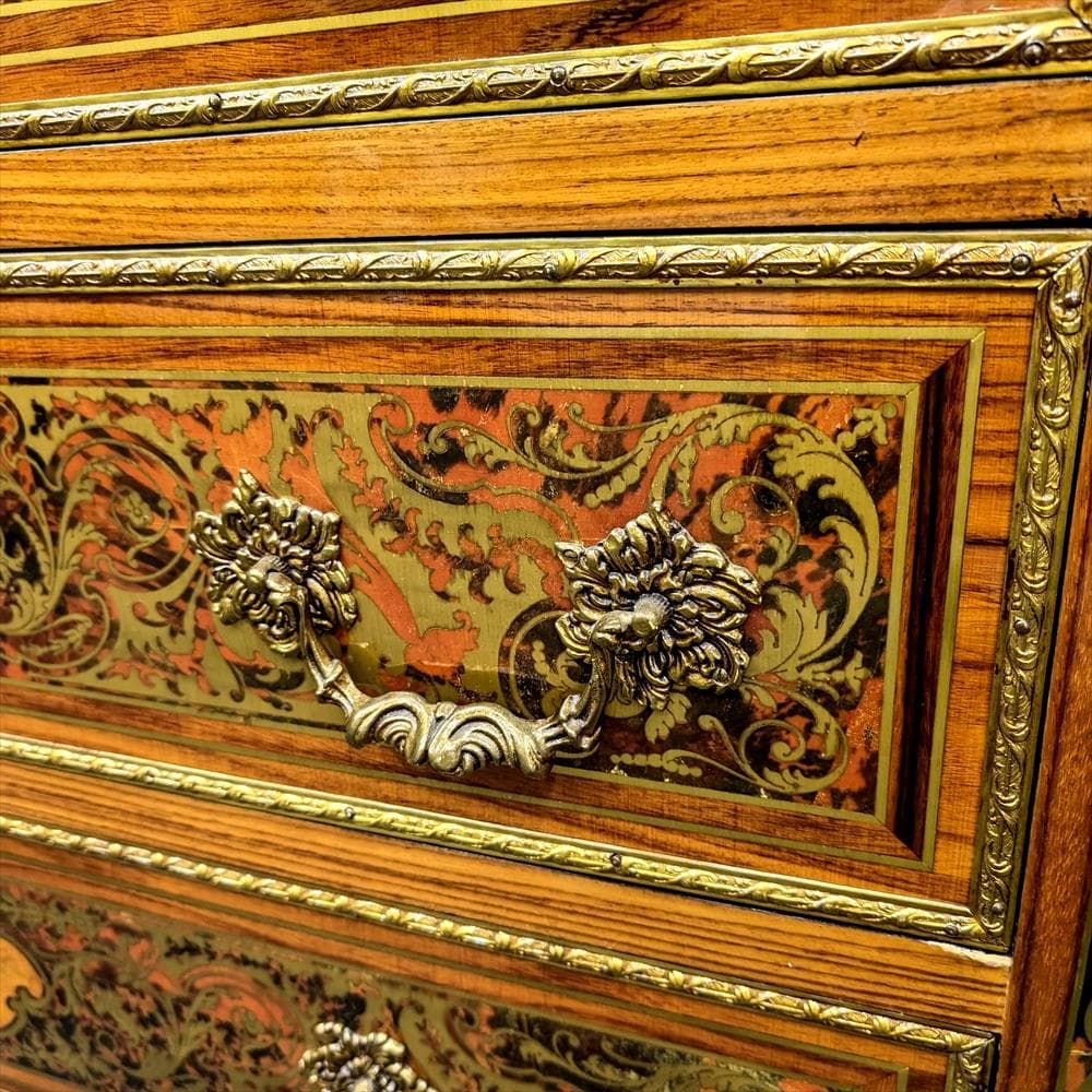 美品　フランス製　大理石　象嵌　リビングチェスト　タンス　チェスト　引取限定