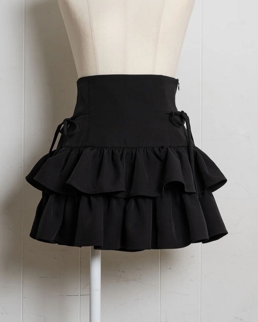pium サイドリボンティアードスカート ピウム