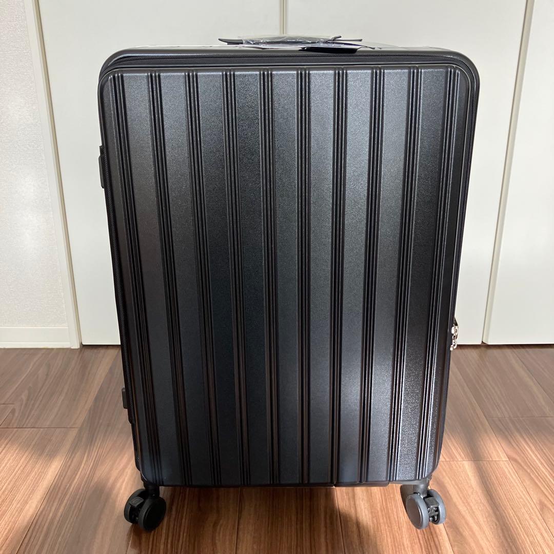 スーツケース 片開き 軽量 Lサイズ 90L 7~9泊 ブラック TSAロック