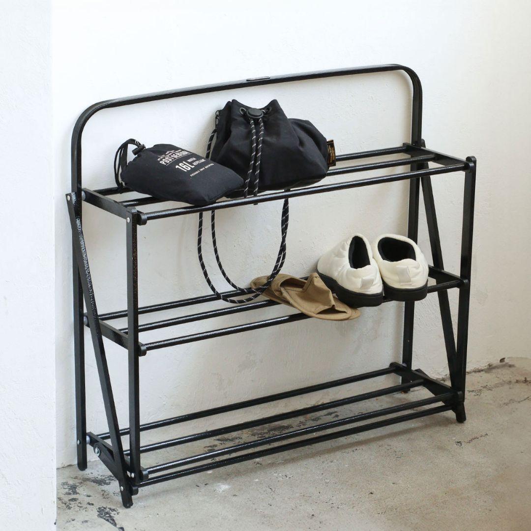 新品 フォルダブル シューズラック 収納 インダストリアル 男前 インテリア