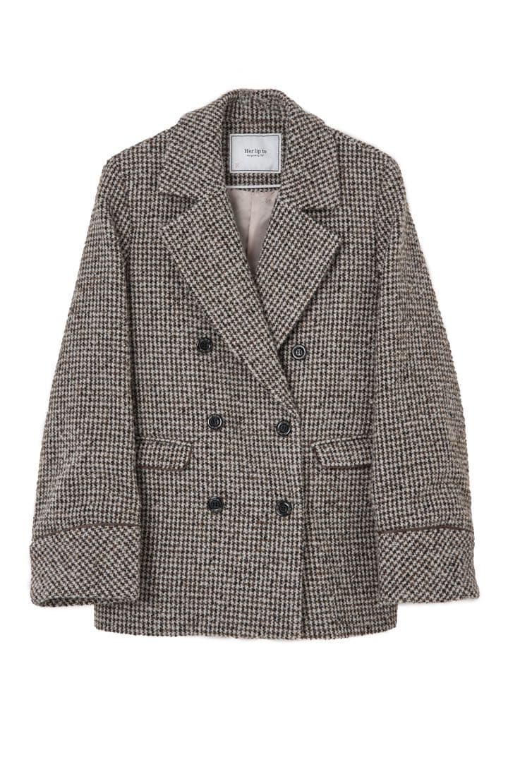ジャケット・アウター herlipto Hemingway Check Tweed Jacket