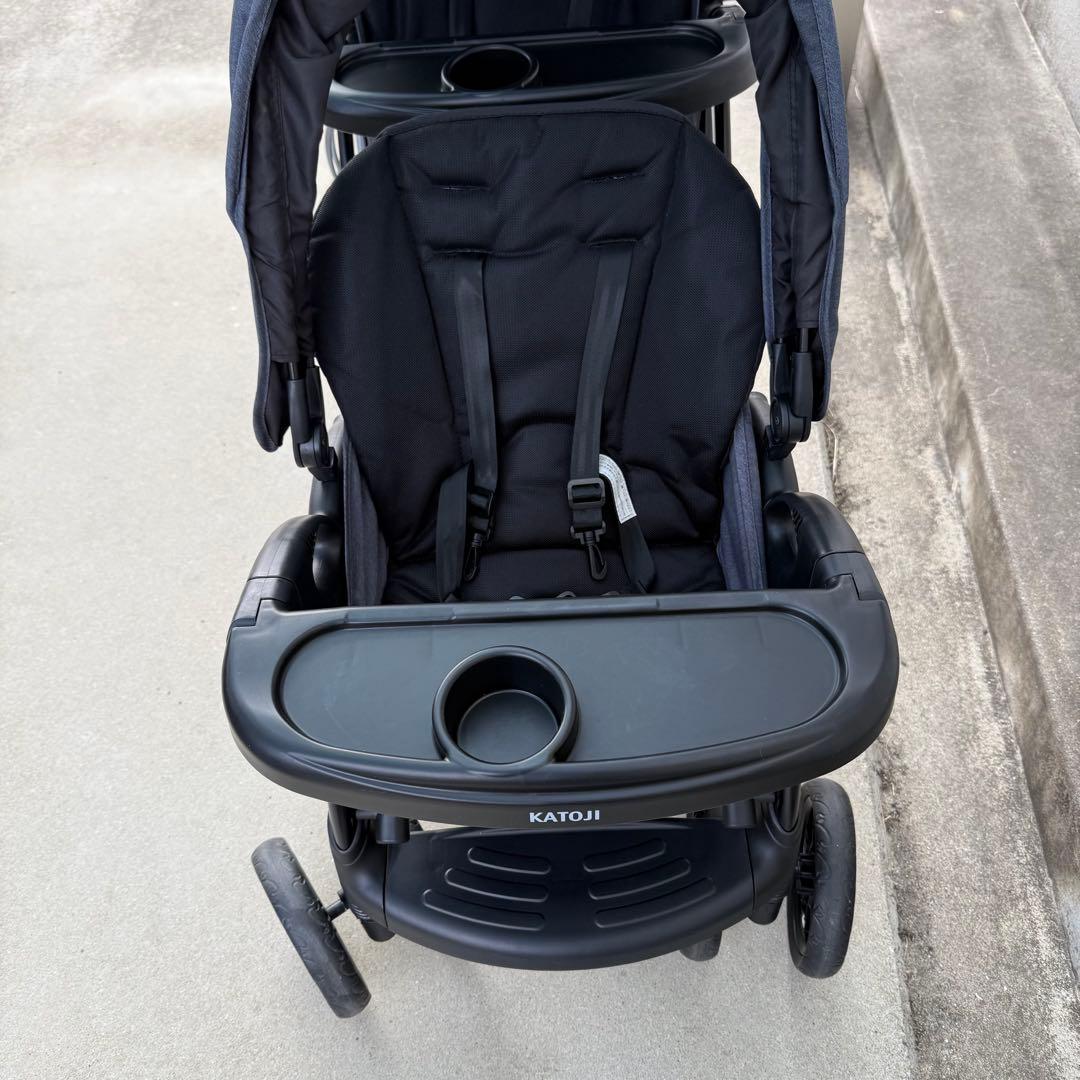 ★美品★KATOJI カトージ　2人でゴーDX デニム　2人乗りベビーカー