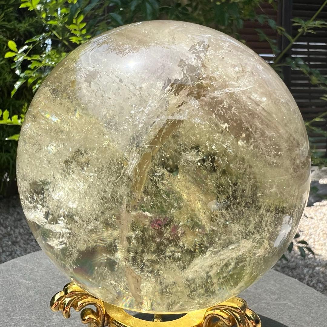 ✳️究極の逸品✨極上品質 美麗黄水晶✨幸運の石✨レインボー シトリン 丸玉 天然石