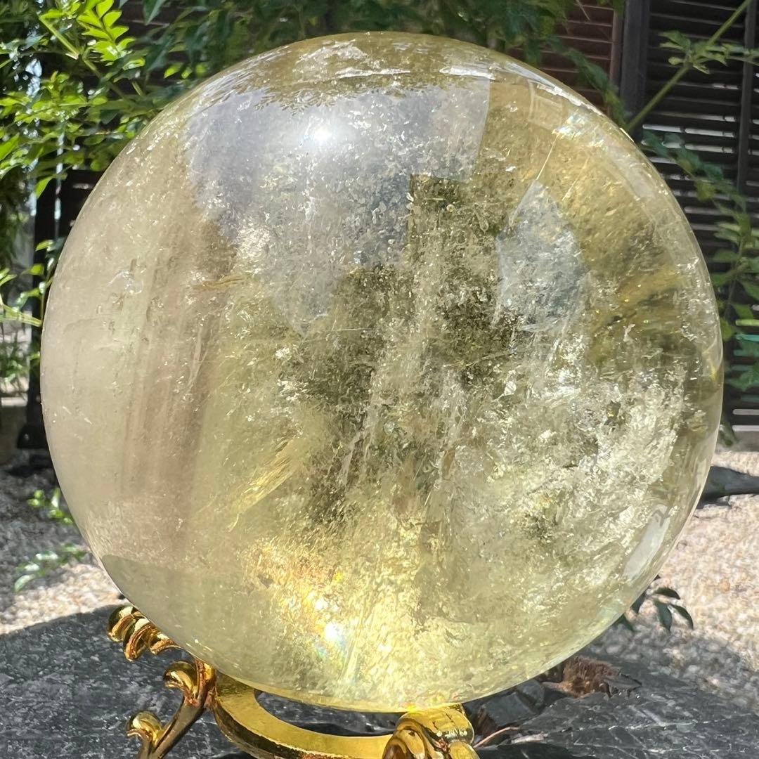 ✳️究極の逸品✨極上品質 美麗黄水晶✨幸運の石✨レインボー シトリン 丸玉 天然石