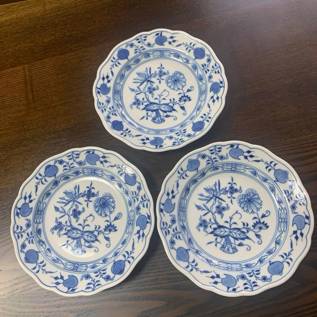 美品☆マイセン ブルーオニオン 16.5cmプレート3枚