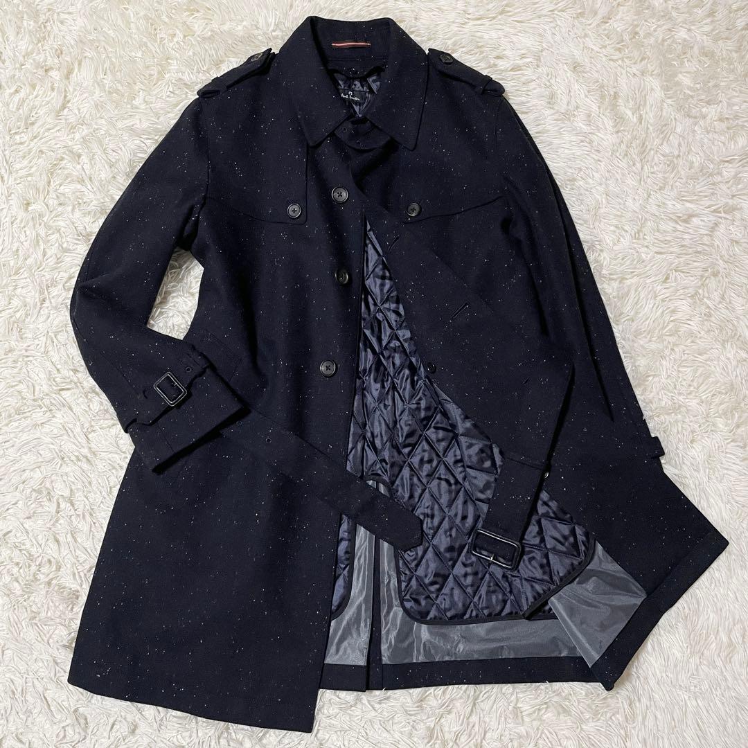 【コーネリアス】PS Paul Smith トレンチコート 柄 ネイビー