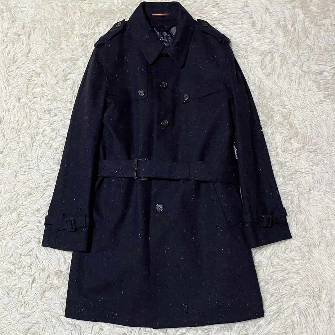 【コーネリアス】PS Paul Smith トレンチコート 柄 ネイビー
