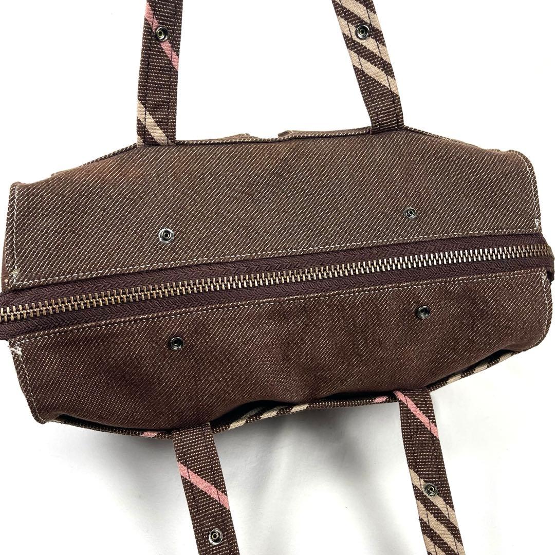 バーバリーブルーレーベル　ミニボストンバッグ　ホースロゴ　キャンバス　極美品